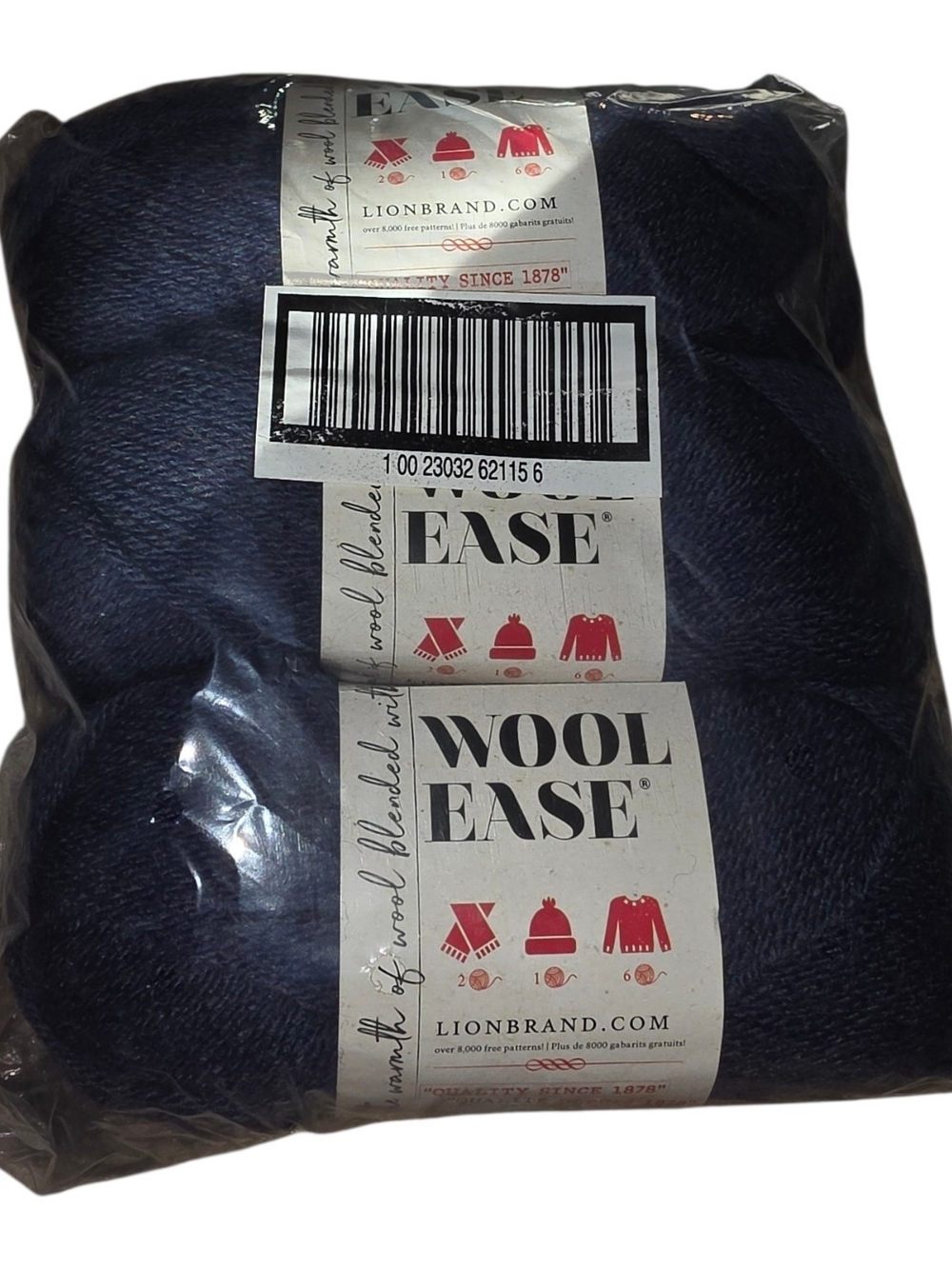 Lion Brand Wool Ease Yarn Blue Mist Lot of 3 Skeins Wool Blend Medium #4